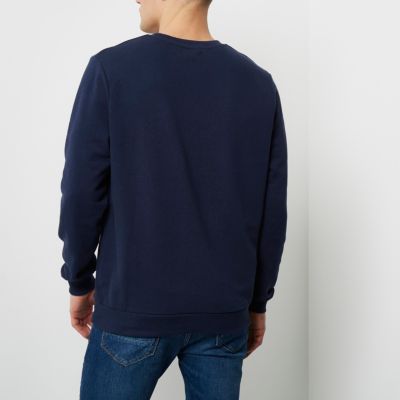 Navy blue V-neck stitch sweatshirt